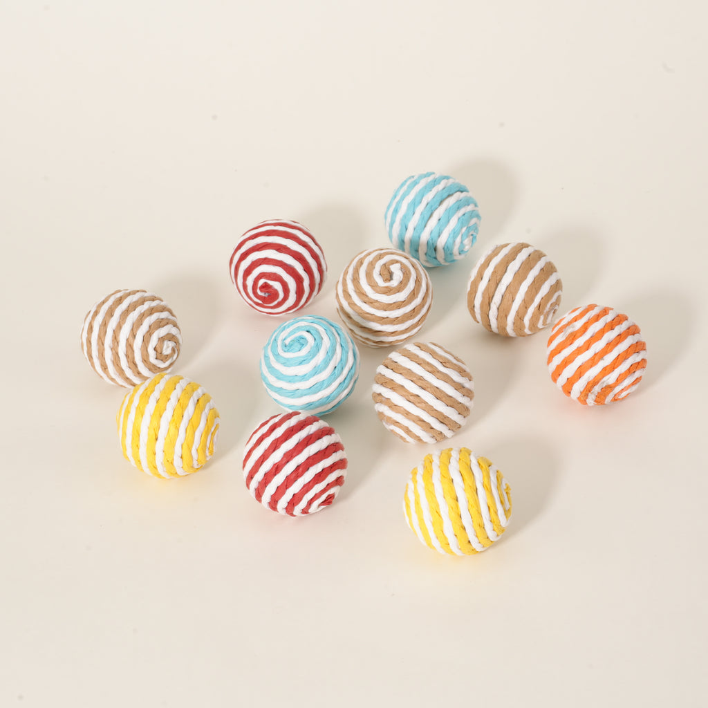 3pcs Interactive Sisal Cat Scratch Ball - Durable Pet Toy For Chasing, Biting, And Scratching