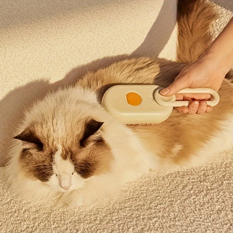 [Steam Massage Comb] 3in 1 No-Rinse Steam Massage Comb - Pet Grooming Brush for Cats and Dogs - Floating Hair Removal Comb, One-Touch Brush for Daily Grooming, Pet Care Electric Spray Massage, USB Charging Cat Comb