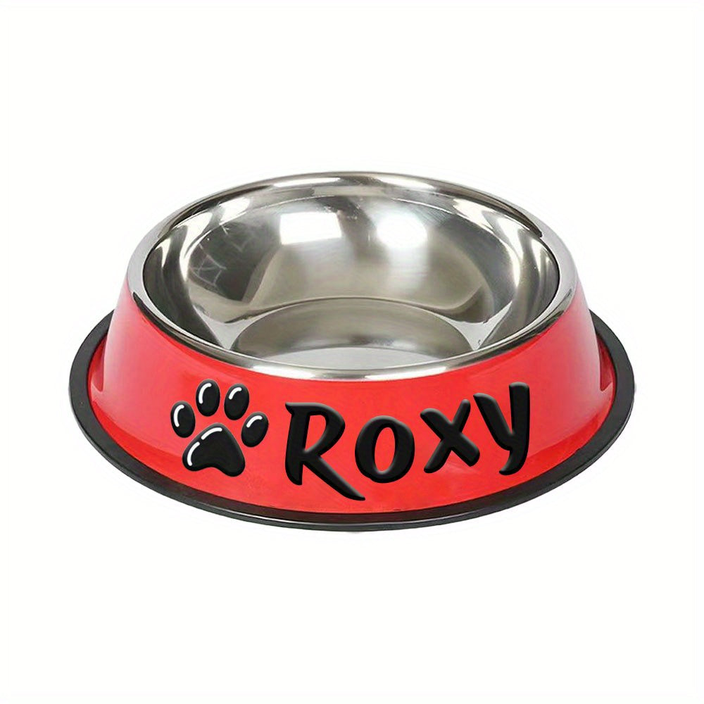 1pc Personalized Stainless Steel Dog Bowls - Non-Slip Custom Pet Feeding Dishes - For Dogs - Ideal for New Year Gifts
