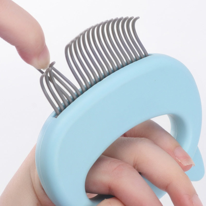 2-in-1 Gentle Pet Grooming Kit - Dual-Sided Cat Ear Comb & Deshedding Brush for Effective Hair Removal, Shedding Relief & Soothing Skin Irritation - Easy Clean & Gentle on Pets