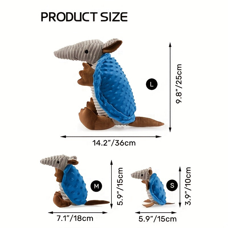 1pc Cartoon Armadillo Plush Dog Toy with Squeaker - Interactive Pet Toy for All Breeds and Sizes, Soft Fabric, Fun Self-Entertainment for Dogs and Cats