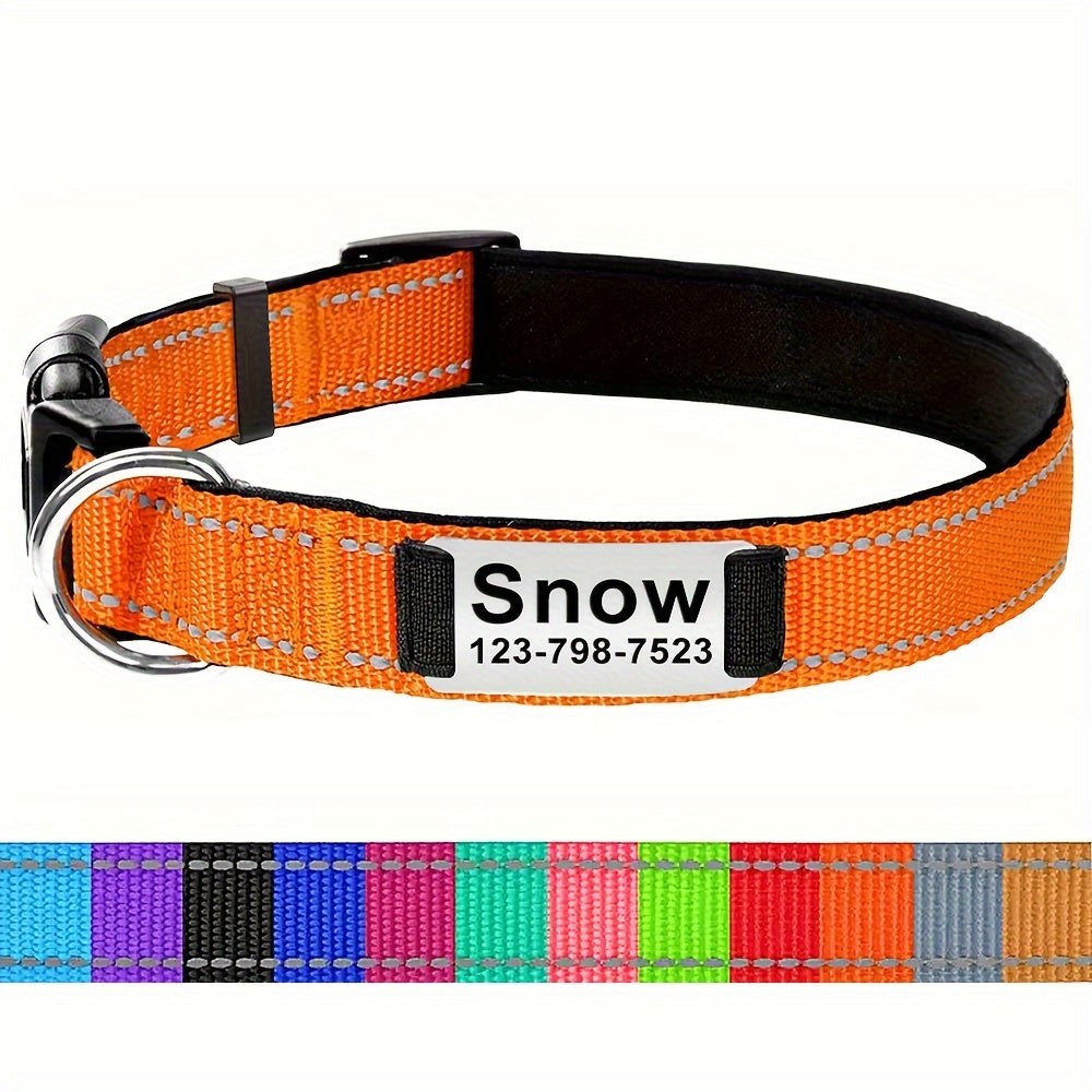 Personalized Pet Collars, Customized Dog Nylon Collar With ID Pendant Tag, Dog Outdoor Accessories And Decorations - Nice Gift For Pets