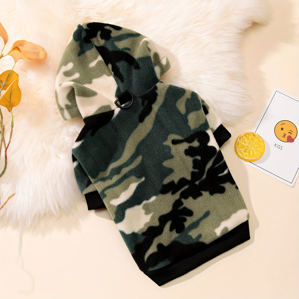 BABANY BEBE Dog Hooded Jacket - Camouflage Print Winter Coat for Small to Medium Dogs, Warm Outdoor Pet Apparel with Snap Buttons, Hand Wash Only, Stylish Fall & Winter Dogwear, Dog Winter Jacket, Cozy Dogwear, Durable Dogwea