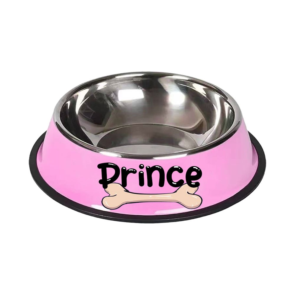 1pc Personalized Stainless Steel Dog Bowls - Non-Slip Custom Pet Feeding Dishes - For Dogs - Ideal for New Year Gifts