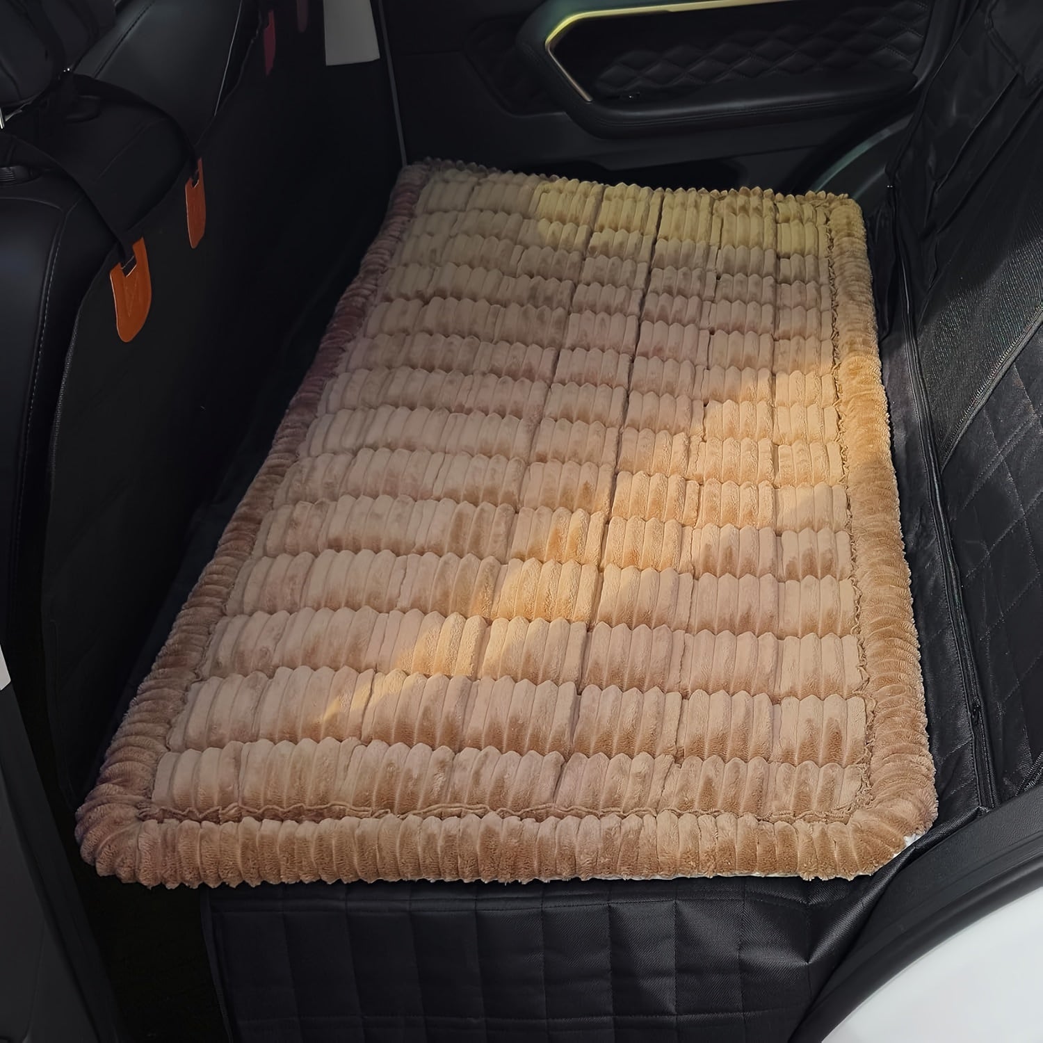 [Large Car Dog Seat Cushion] Non-Slip Thickened Fabric Large Car Dog Seat Cushion | Ergonomic Design, Machine Washable Pet Bed for Back Seat, Comfortable & Durable Car Ride for Dogs
