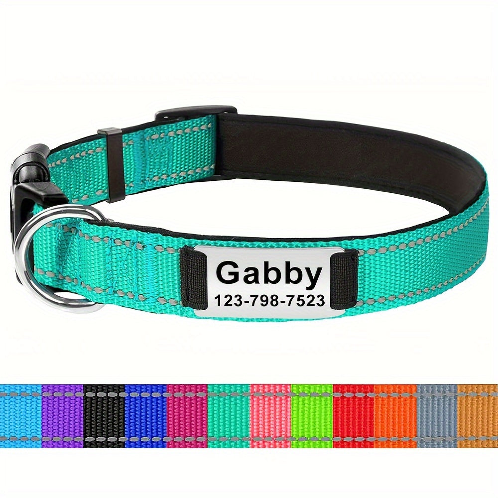 Personalized Pet Collars, Customized Dog Nylon Collar With ID Pendant Tag, Dog Outdoor Accessories And Decorations - Nice Gift For Pets