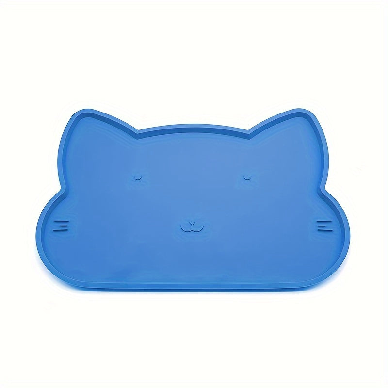[Silicone Pet Feeding Mat] Waterproof Non-Slip Silicone Pet Feeding Mat - 19x12 inches, Easy Clean Floor Placemat with Raised Edges for Cats & Dogs
