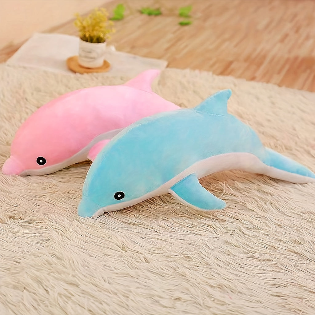 1pc Couple'S Dolphin Plush Toy - Soft and Durable Fabric Pet Toy for Interactive Play, Medium Breed Recommendation, Uncharged, No Battery Required