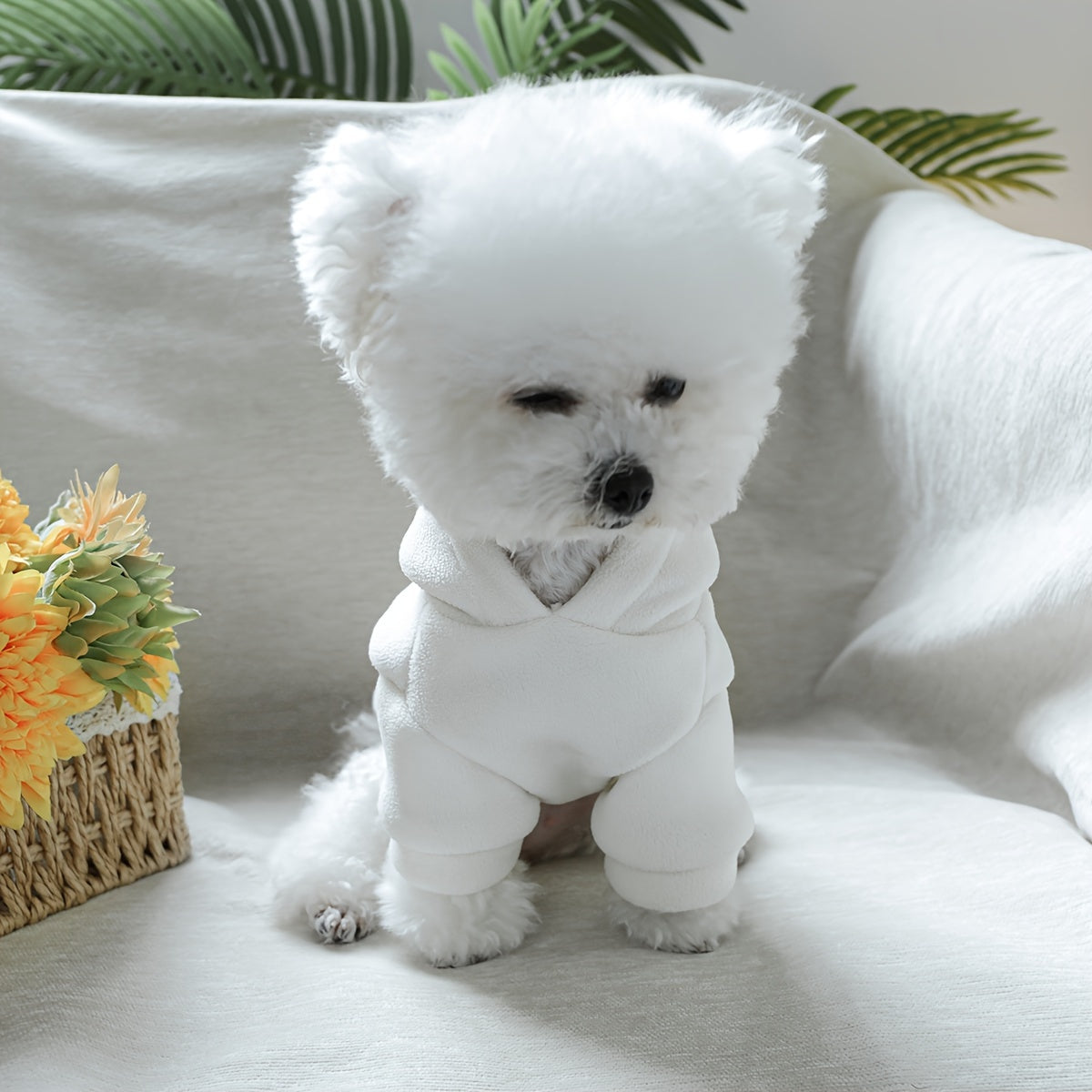 Cozy Fleece Dog Sweater - Sweetheart Design, Perfect for Small Breeds like Pomeranians & Schnauzers - Soft Knit Pullover Pet Apparel for Fall/Winter