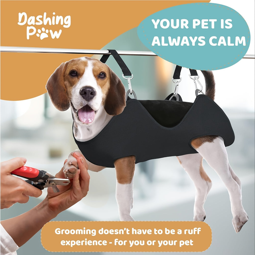 Dog Grooming Hammock Sturdy & Safe Dog Hammock For Grooming With Durable Carabiner Clips & Straps Soft, Comforting Dog Grooming Harness Pet Grooming Hammock + Nail Trimmer For Large Dogs