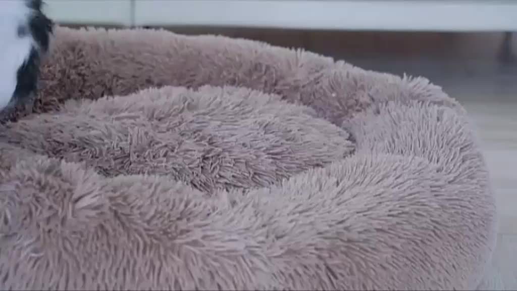 [Cozy Pet Bed] Cozy Plush Round Pet Nest - Luxurious, Soft, Non-Slip Bottom, Easy to Clean, Machine Washable Cover, Perfect for Deep Sleep Indoor Use