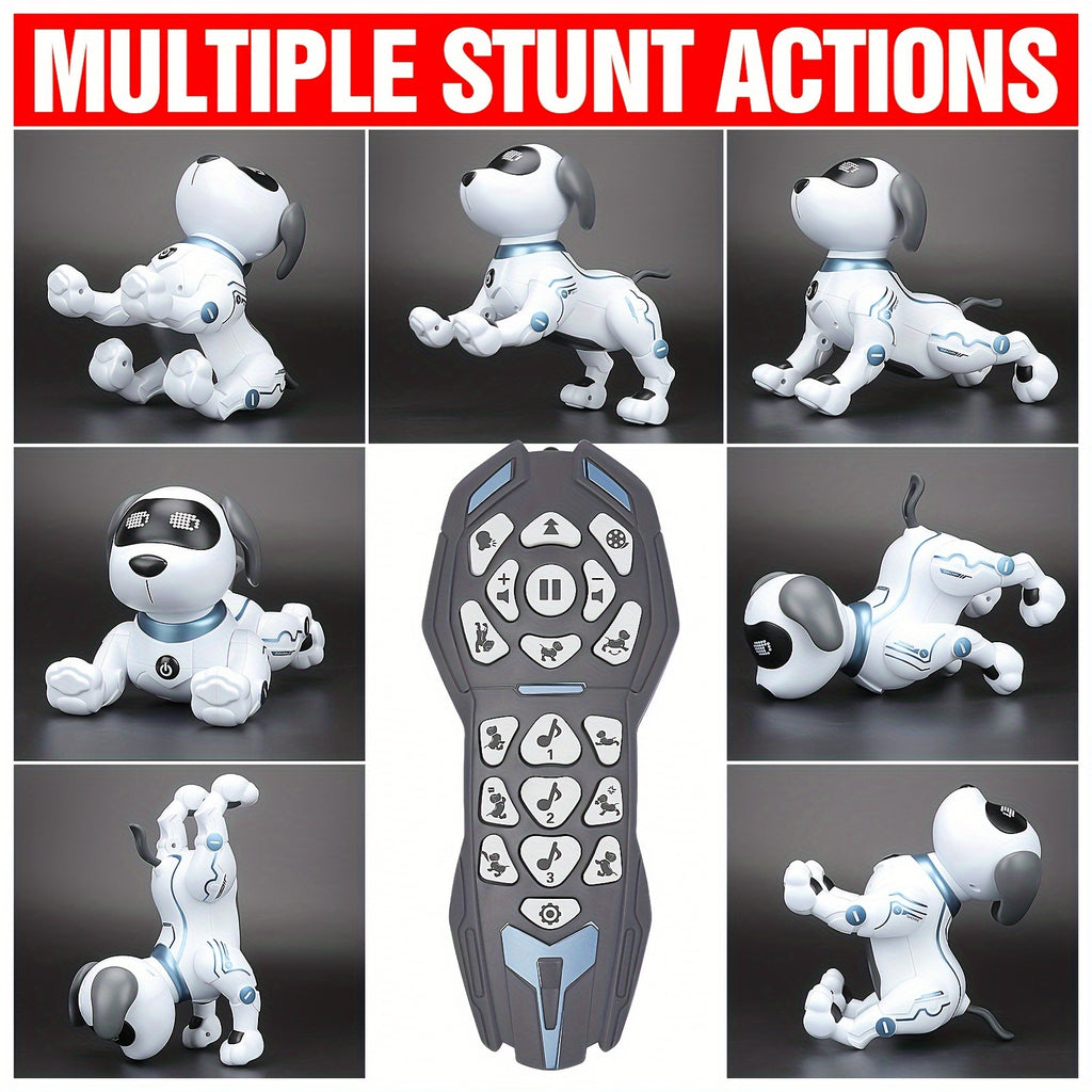 1pc ToyleFun Interactive Robot Dog with Remote Control, Voice Command, Dance & Song Functions, Rechargeable Battery, Infrared Sensing, LED Lights - ABS Resin Electronic Pet Toy for Kids