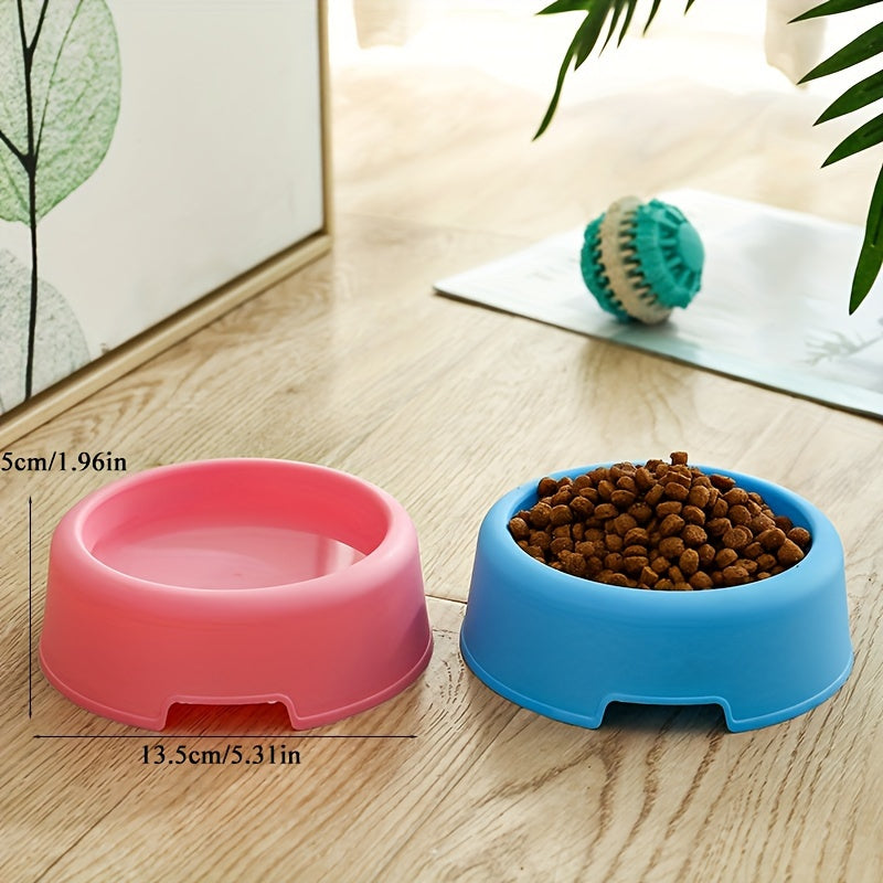 Stackable Plastic Cat and Small Dog Bowls - Pet Feeding/Water Bowls for Cats and Chihuahuas - Classic American Style Pet Food Dish - Set of Multiple Basic Animal Feeders