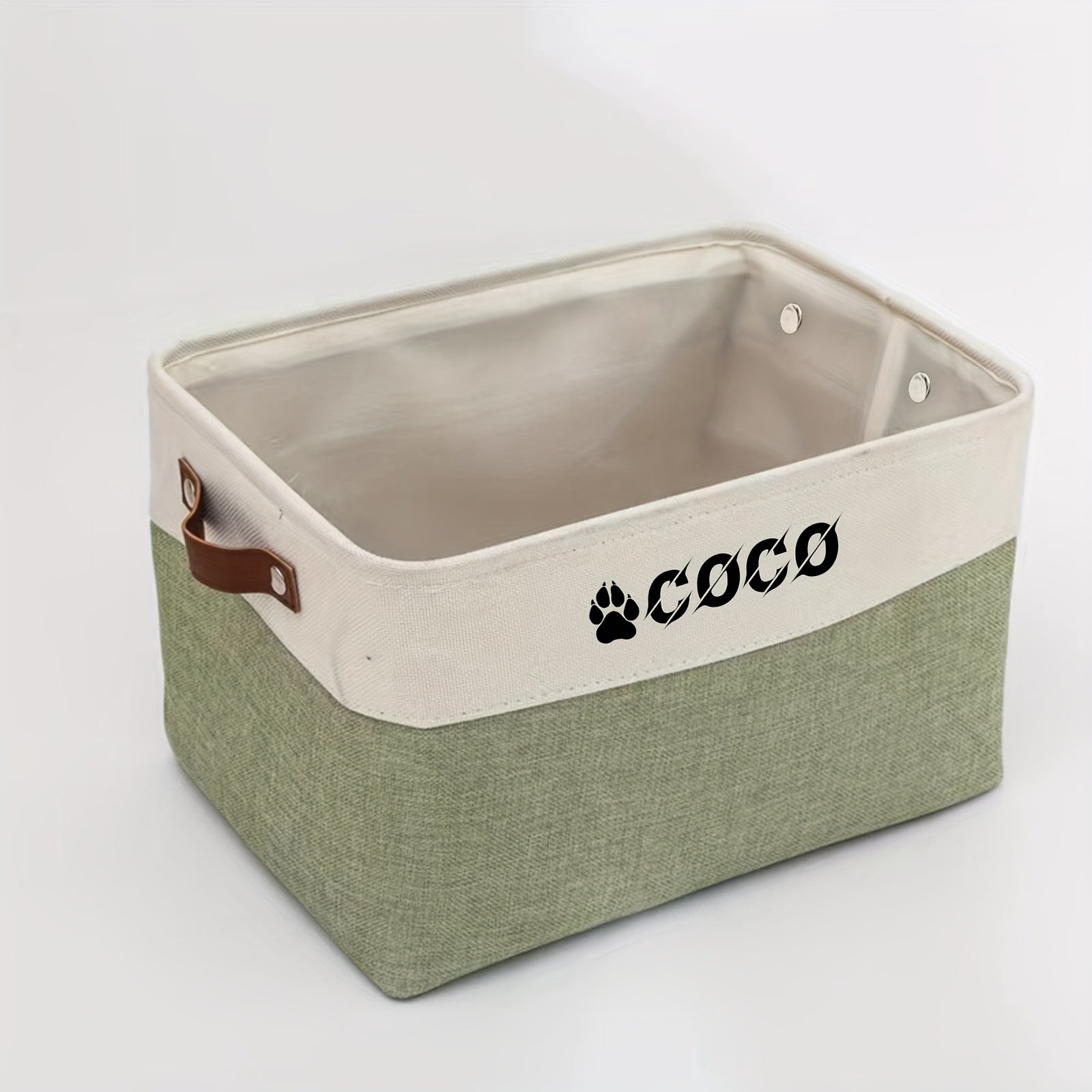 Large Pet Toy Storage Box Organizer with Customizable Name - Open Lid Design, Spacious Interior for Dogs - Durable Fabric Construction - Ideal Gift for Pet Owners - Modern Home Decor - Easy-Clean Lightweight Organizer, Pet Bo