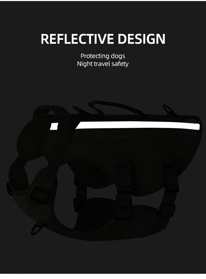 1pc Service Dog Harness, Reflective Dog Vest Harness, Adjustable Soft Oxford Pet Harness, Inner Layer Mesh, Breathable and comfortable, Easy to Control for Small Medium Large Dogs Random Buckle