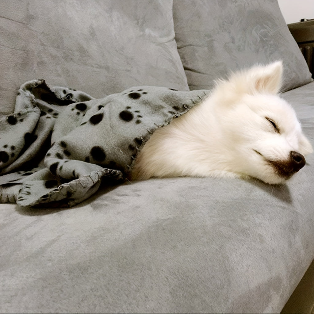 Keep Your Furry pets Cozy with this 6-Pack of Warm Paw Print Dog Blanket Bed Covers!