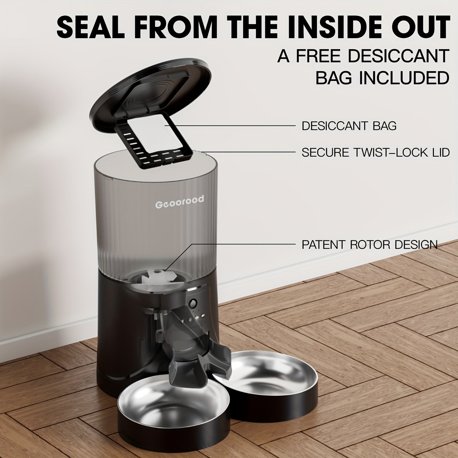 Automatic Feeding Device for 2 Cats, WiFi Cat Food Dispenser with APP for Remote Feeding, Timed Automatic Feeding Device for Dogs, Dual Tray Pet Feeding Device for Cats And Dogs