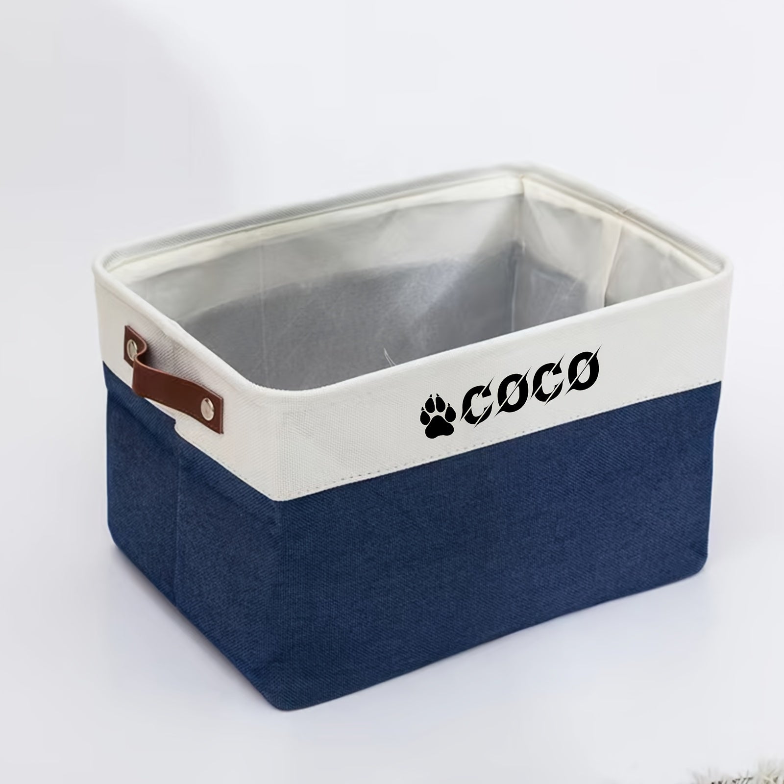 Large Pet Toy Storage Box Organizer with Customizable Name - Open Lid Design, Spacious Interior for Dogs - Durable Fabric Construction - Ideal Gift for Pet Owners - Modern Home Decor - Easy-Clean Lightweight Organizer, Pet Bo