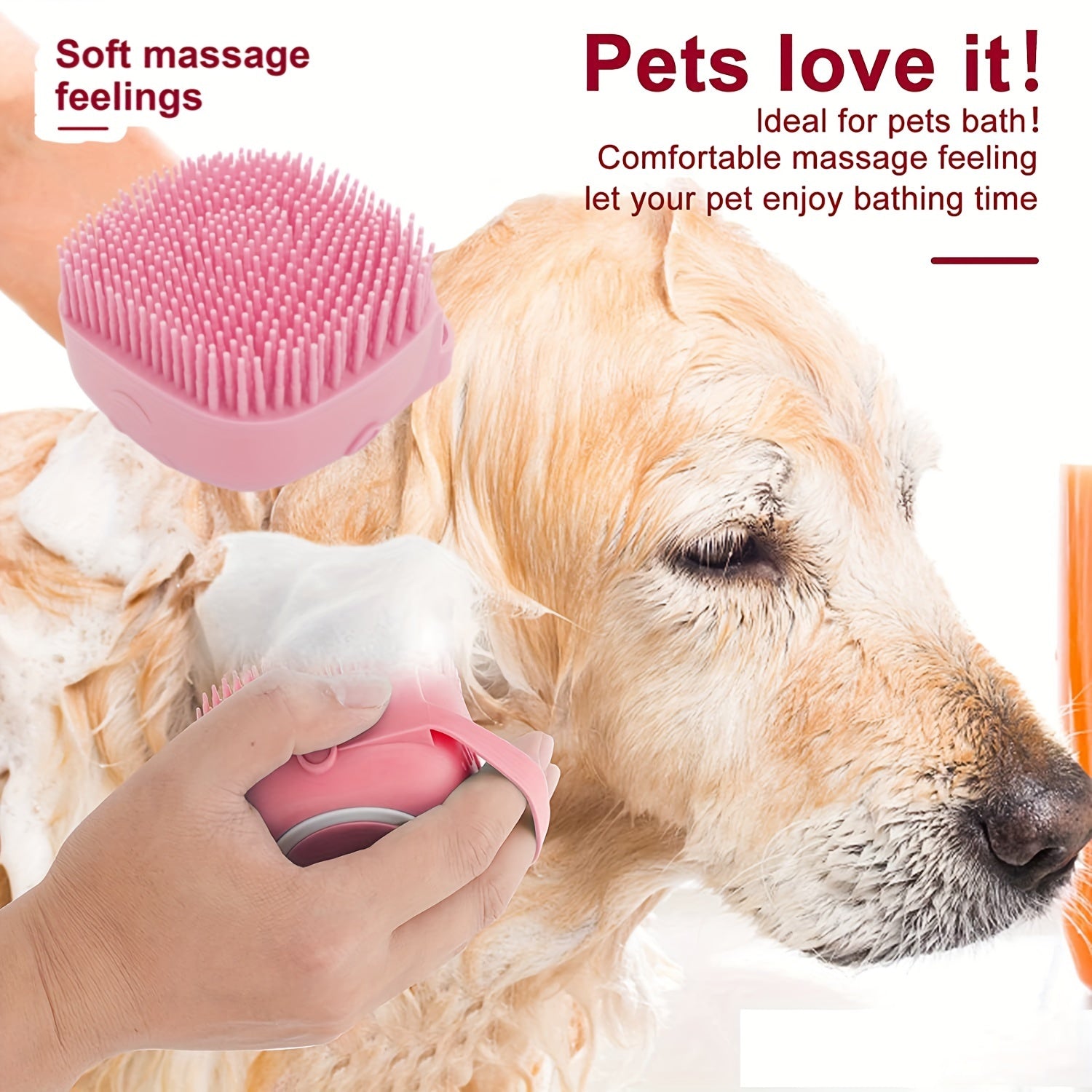 7pcs/set Pet Grooming Set, Self Cleaning Cat and Dog Brush with Nail Clipper, File, Flea Comb, Bath Brush, and Finger Toothbrush