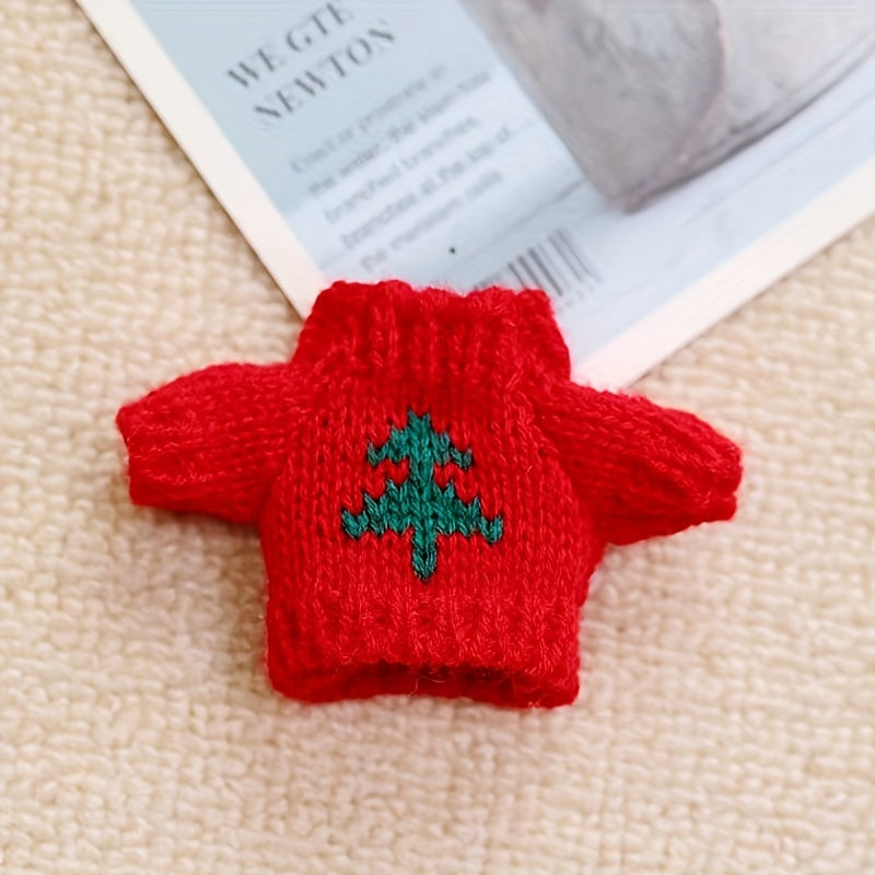 [Holiday Cheer] Handmade Hamster Sweater - Cozy Thick Knit Pet Apparel with Strawberry Accent, Ideal Christmas Gift for Small Animals, Polyester Fiber, Hamster Accessories