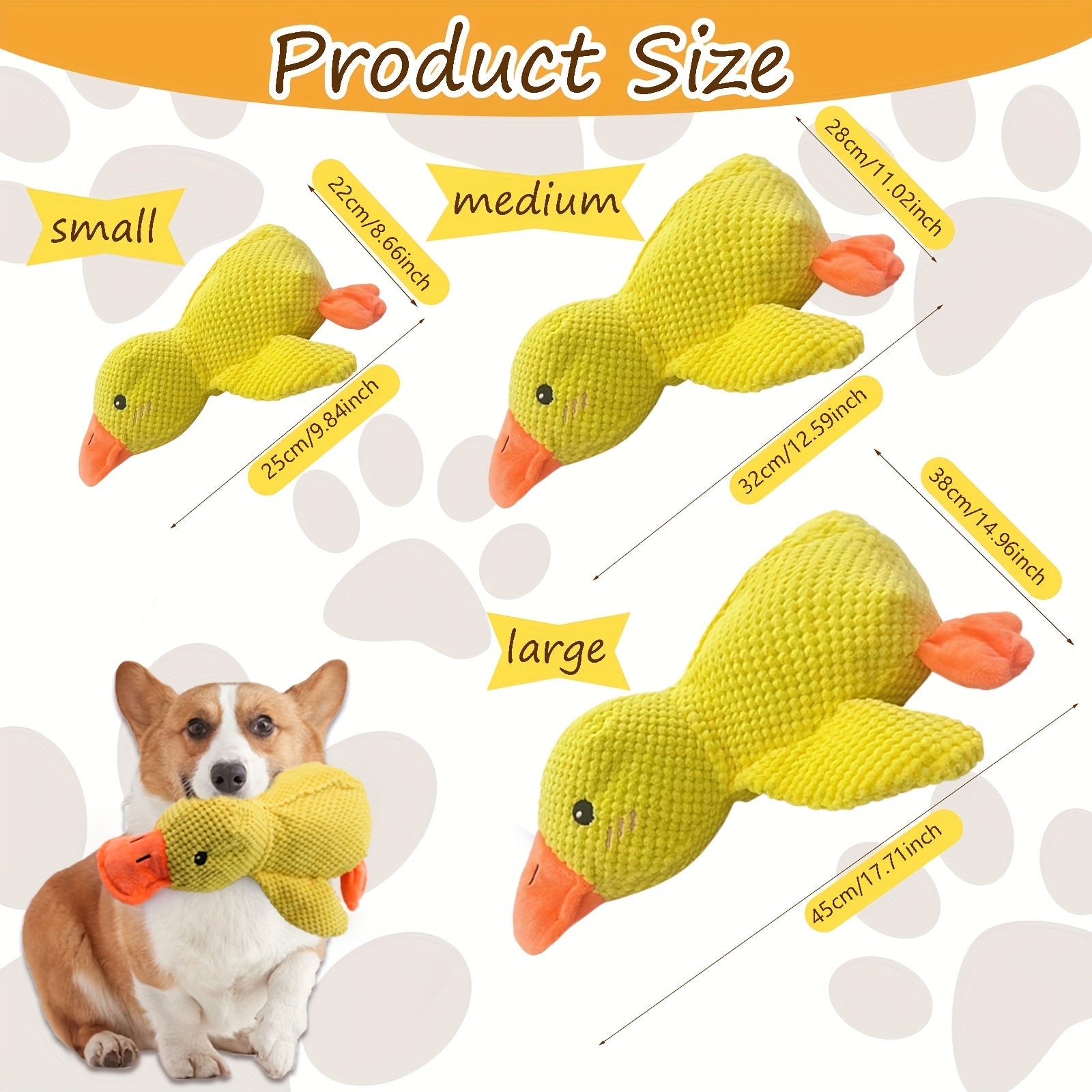 [Durable Duck Toy] Durable Yellow Punch Ya Duck Shaped Soft Toy | 1pc Interactive Chewing Dental Cleaning Pet Toy For Small To Medium Dogs, Relieves Boredom