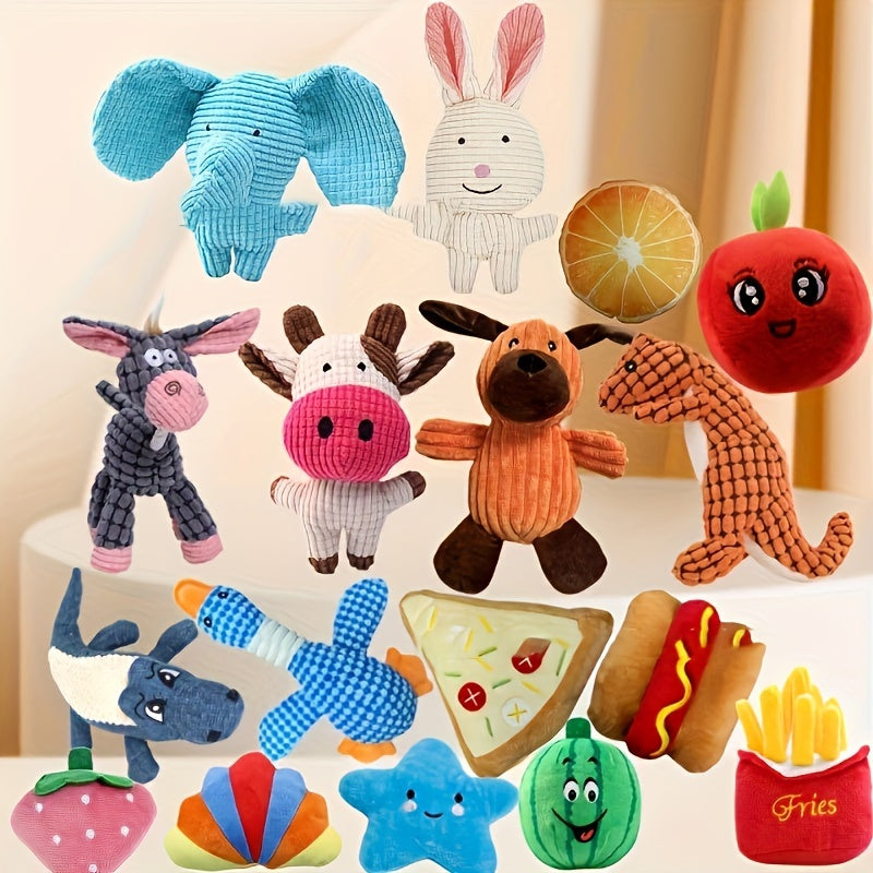 27 PCS Durable Cartoon Plush Dog Toy Set for Small Breeds - Interactive, Crinkle Pet Toys for Play & Tug of War
