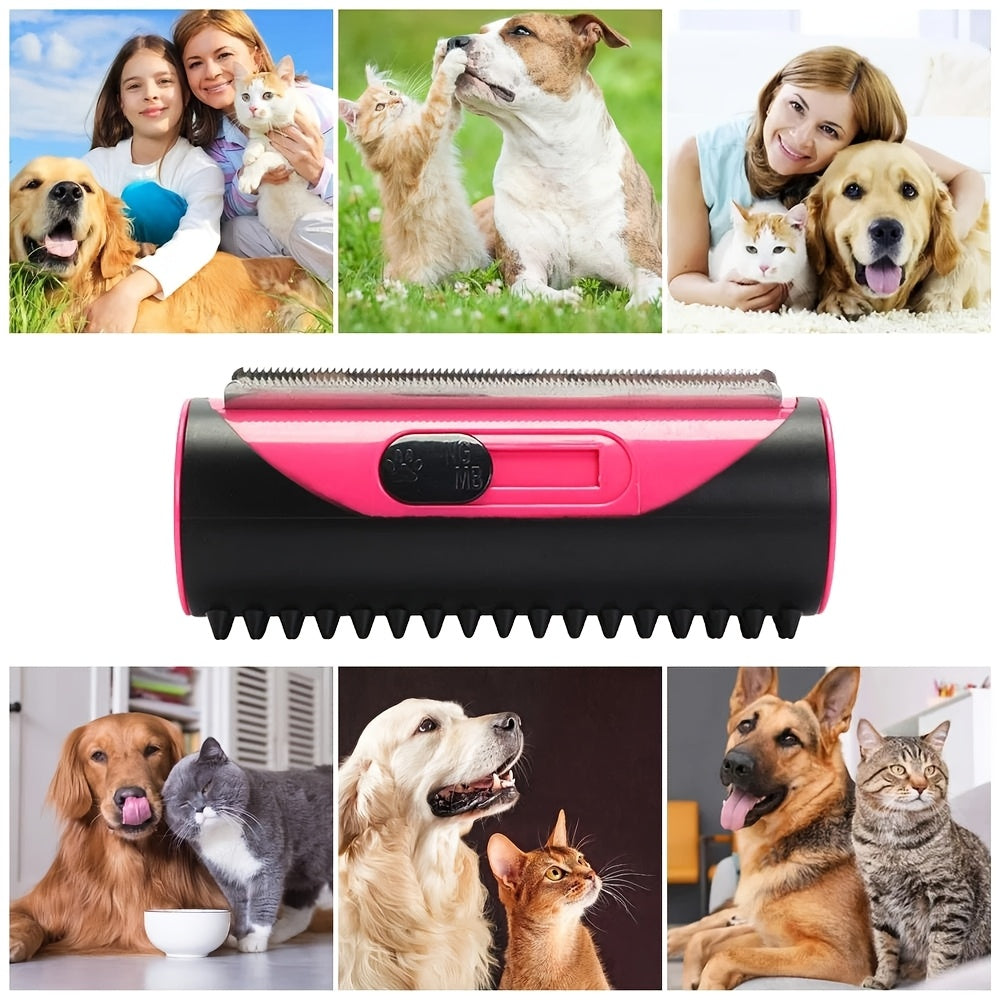 [Medium & Large Pet Grooming Set] 1/2pcs PetPro Stainless Steel & Plastic Dog Grooming Brush Set, Uncharged Hair Remover Comb for All Life Stages, Medium & Large Fur Pets, Fine Tooth Cleaning Brush Included