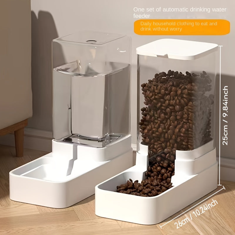[ Hot selling ] 2pcs Gravity Pet Feeding and Drinking Set, Automatic Dog Food Feeding and Drinking Set - Pet Feeding Set - Suitable for Dogs, Cats, and Pet Animals
