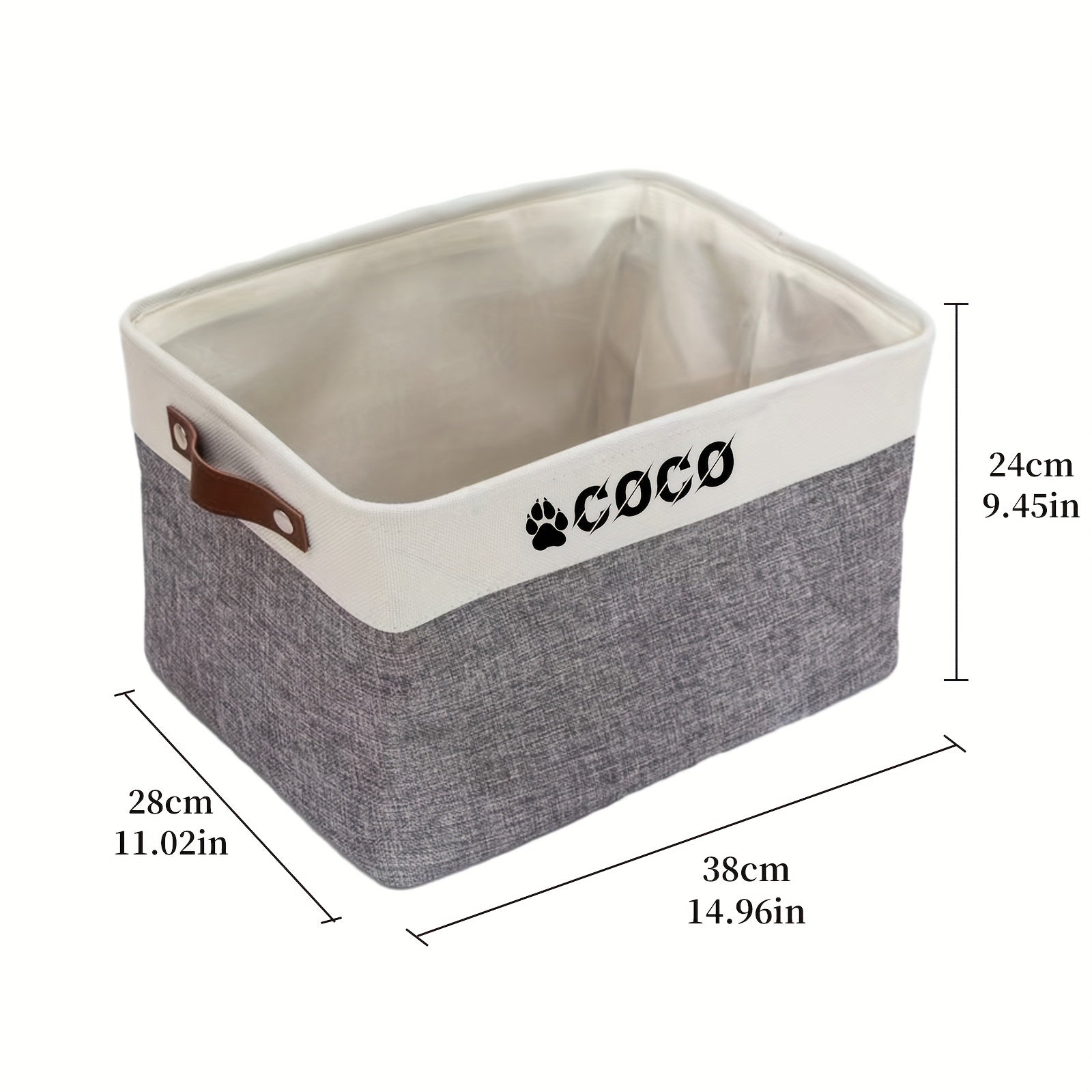 Large Pet Toy Storage Box Organizer with Customizable Name - Open Lid Design, Spacious Interior for Dogs - Durable Fabric Construction - Ideal Gift for Pet Owners - Modern Home Decor - Easy-Clean Lightweight Organizer, Pet Bo