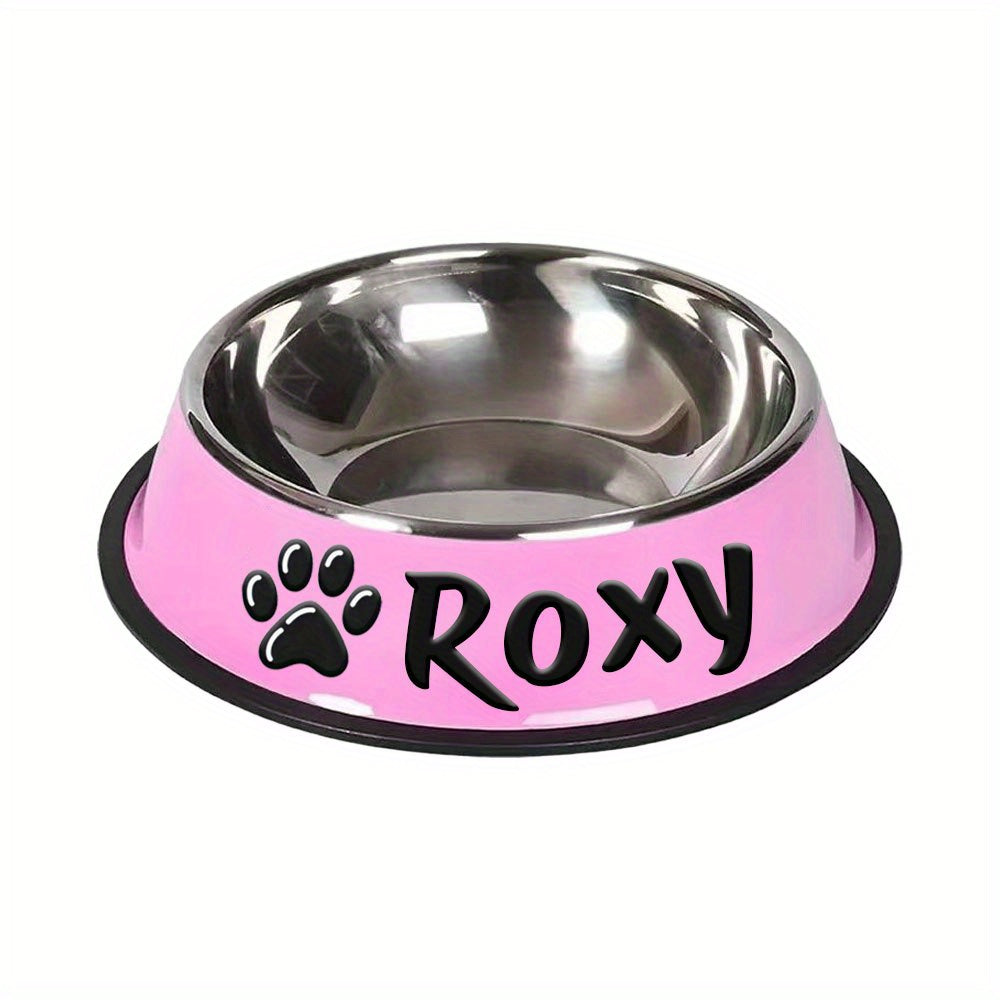 1pc Personalized Stainless Steel Dog Bowls - Non-Slip Custom Pet Feeding Dishes - For Dogs - Ideal for New Year Gifts
