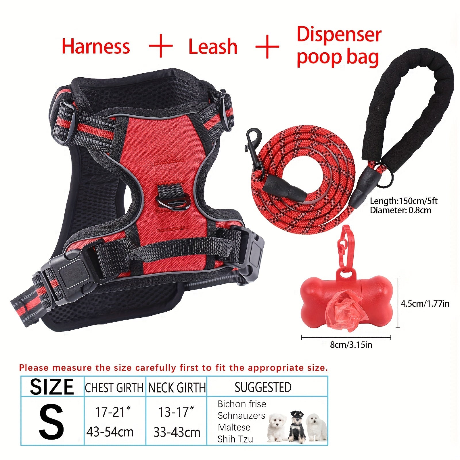 dog harness and leash set