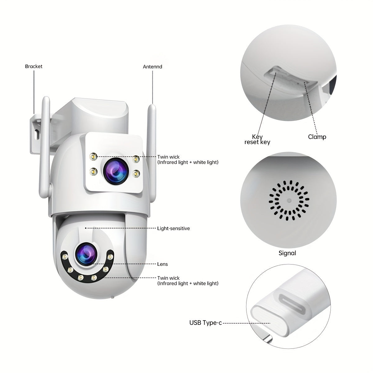 JOOAN 5G WiFi Dual Lens PTZ Outdoor IP Camera - Two-Way Audio, Auto Tracking, Screen Security Monitor for Elderly, Youngsters & Pets