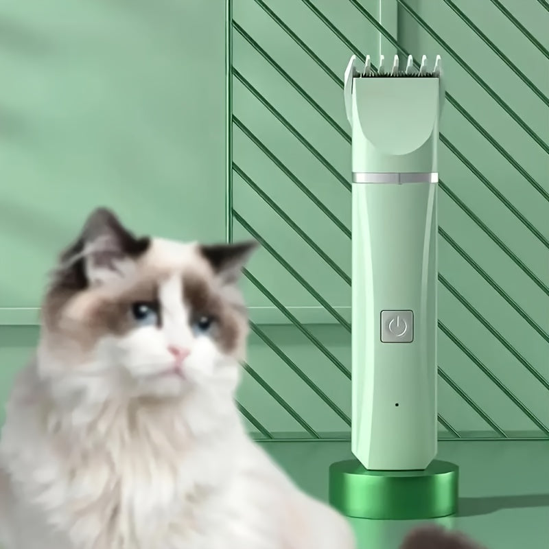 4-in-1 USB Rechargeable Pet Grooming Kit: Electric Hair Clippers, Nail Trimmer & Foot Shaver for Cats and Dogs