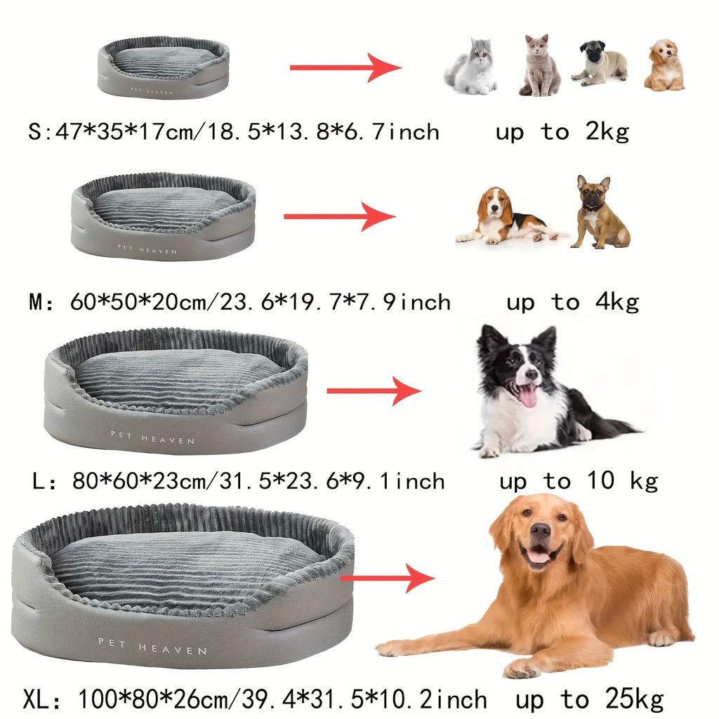 Upgraded Pet Bed – All-Season Dog & Cat House, Machine-Washable Soft Cushion, Warm & Cooling Mat for Small Medium Large Pets, Indoor Outdoor Use, The Perfect Gift for Your Pet