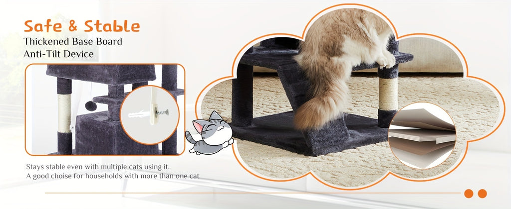Sweetcrispy Cat Tree, Indoor Cats Tower Tree