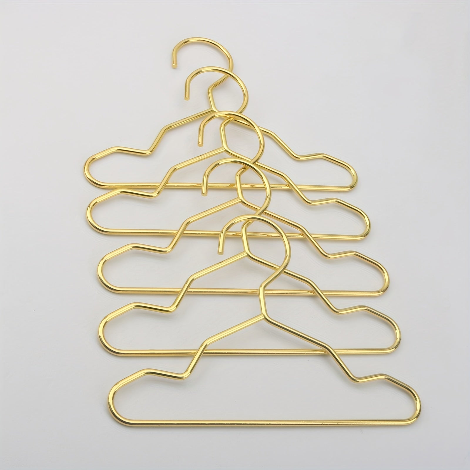 10pcs Golden Metal Pet Clothes Hangers with Non-Slip Grooves - Ideal for Small to Medium Dogs & Cats, Perfect for Teddy Breeds - Durable Iron Display Racks for Pet Apparel in Retail or Home Settings, Hangers for Clothes