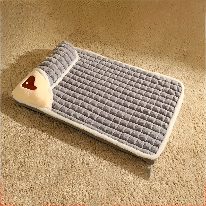 Orthopedic Foam Dog Bed for Medium and Large Cats and Dogs to Keep Warm in Winter, XL Striped Plaid L Dog Bed with Cushion, Washable Dog Bed Sofa Pet Bed with Non-Slip Bottom Dog Cushion Comfortable Dog Bed Soft Plush with Ne