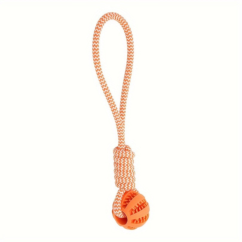 Multi-Functional Pet Toy - Interactive Cotton Rope Molar Teeth Cleaner, Food Dispenser, and Training Play Toy for Puppies and Small Dogs - Durable, Washable, and Fun