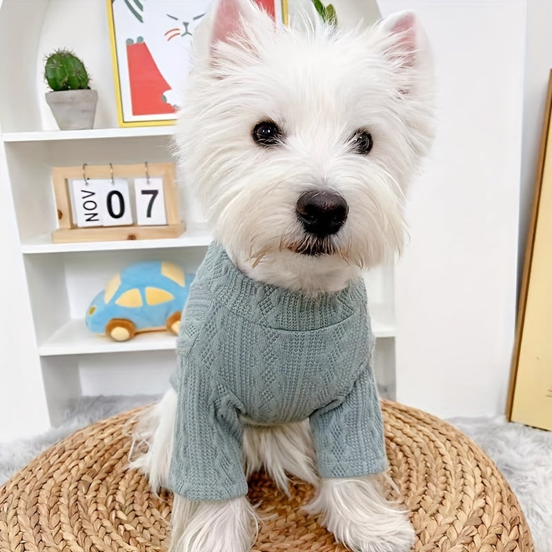 Cat And Dog Sweater, Pet Knitted Clothes, Solid Color Cat Knitwear, Pet Apparel