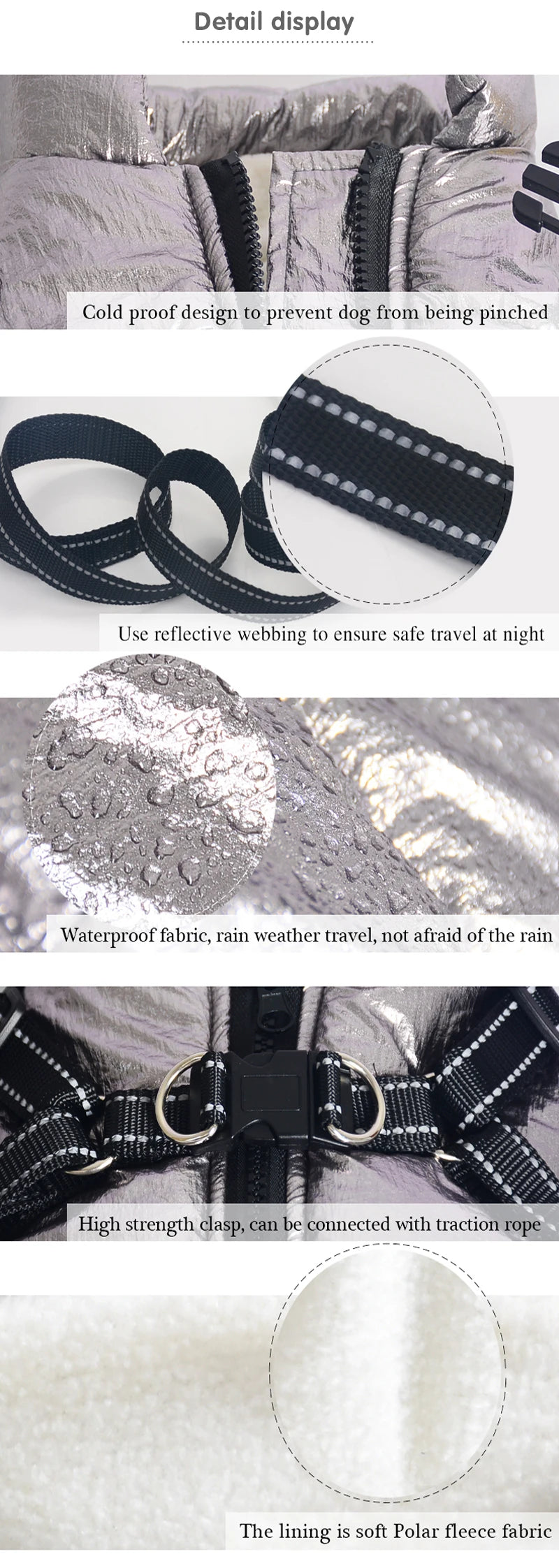 Winter Warm Large Pet Dog Jacket with Harness Waterproof Big Dog Coat for Labrador Chihuahua French Bulldog Outdoor Dog Clothes