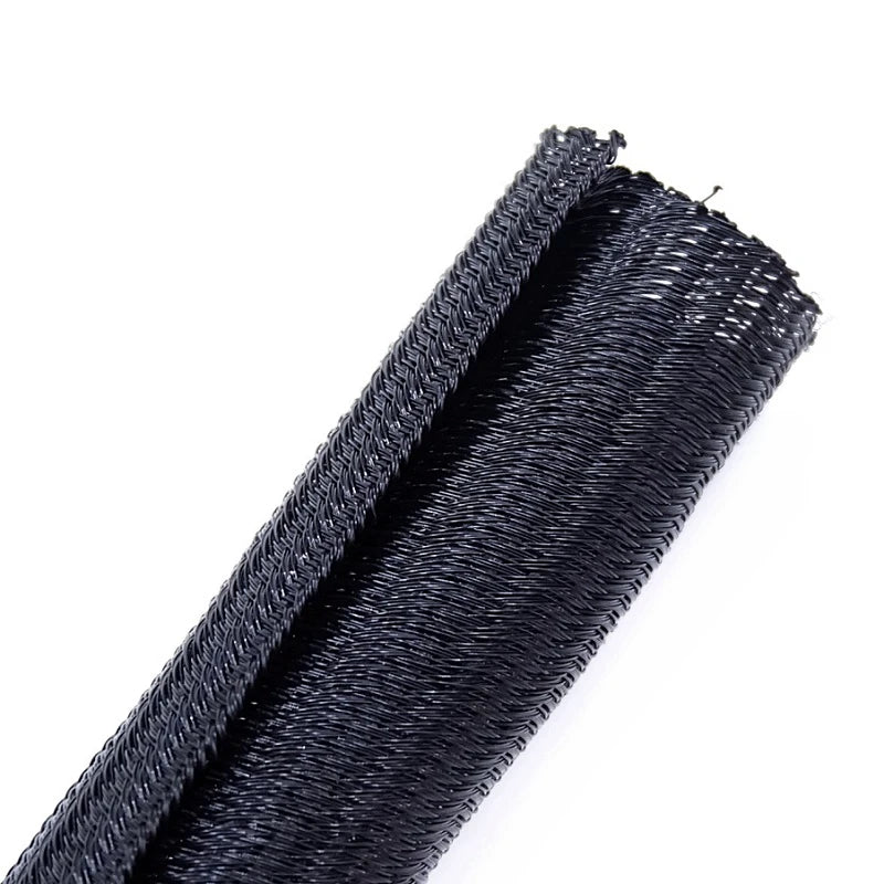 Expandable Cable Sleeve Self Closed PET Braided Management Auto Line Overlaps Flexible Loom Split Pipe Tube Wire Wrap Organizer