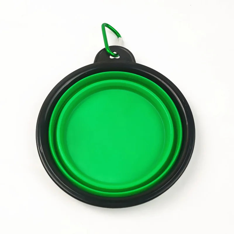 Nouveau bol pliable de 350 ml avec porte-clés pour animaux de compagnie, bol portable de voyage pour chien, bol pratique pour chat, bol pliable indéformable