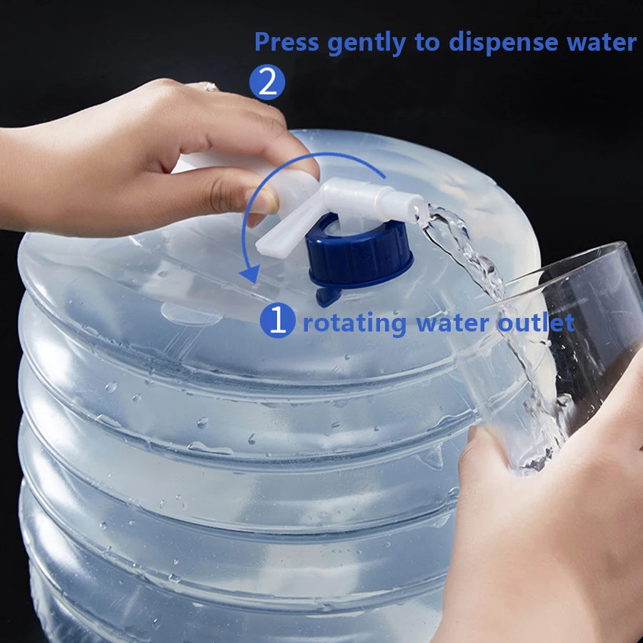 Portable 5/10L /15L Outdoor Foldable Collapsible Drinking Car Water Bag Carrier Container Outdoor Camping Hiking Picnic Emergenc