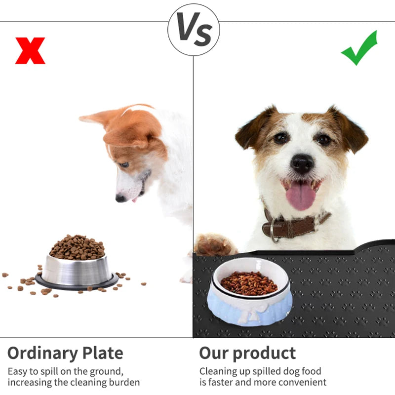 Black/apricot/pink/grey pet silicone mat, dog feeding mat, easy to clean silicone mat, dog food bowl mat, dog eating bowl mat