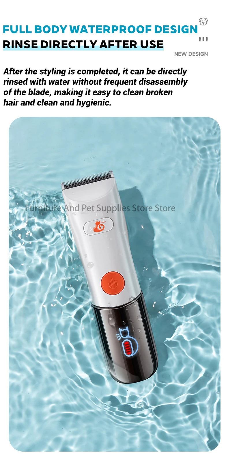 Electric Dogs Grooming Clipper Professional Hair Cutter for Pets Hair Trimmer Cordless Low Noise Shaver Cutter Machine Scissors