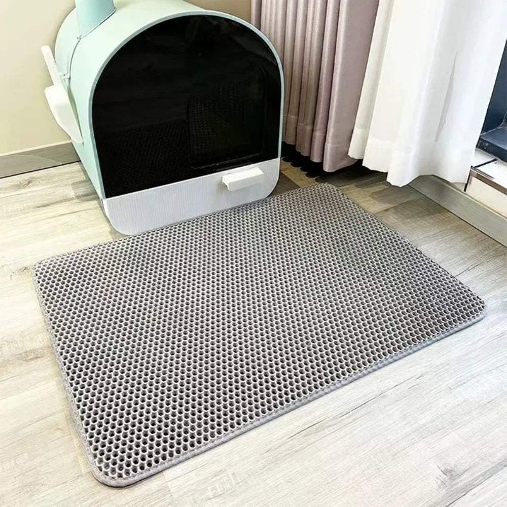 Alfombrilla grande para arena de gatos, impermeable, de doble capa, antideslizante, lavable, duradera, para entrenamiento de baño de mascotas
