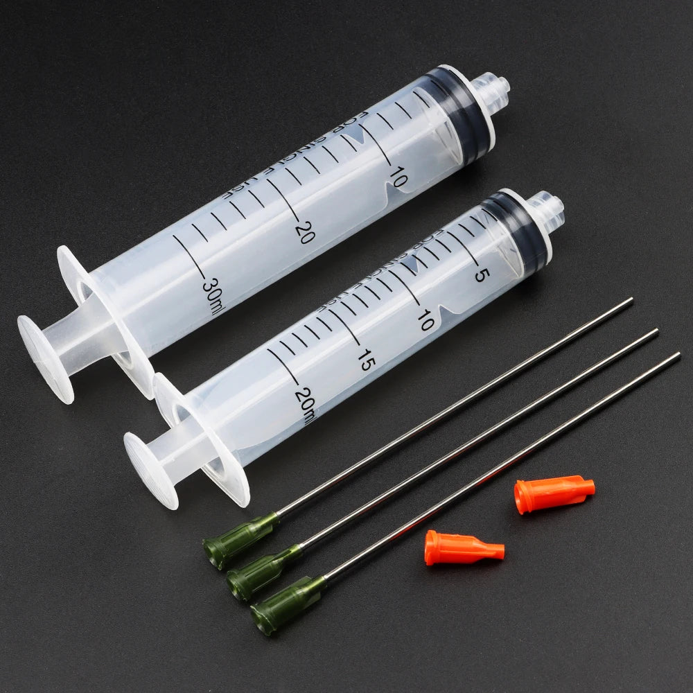 3ml-60ml Plastic Luer Lock Syringe Industrial Syringes With 4 Inch Glue Dispensing Tip and Caps for Oil Glue Liquid,Pet Feeding