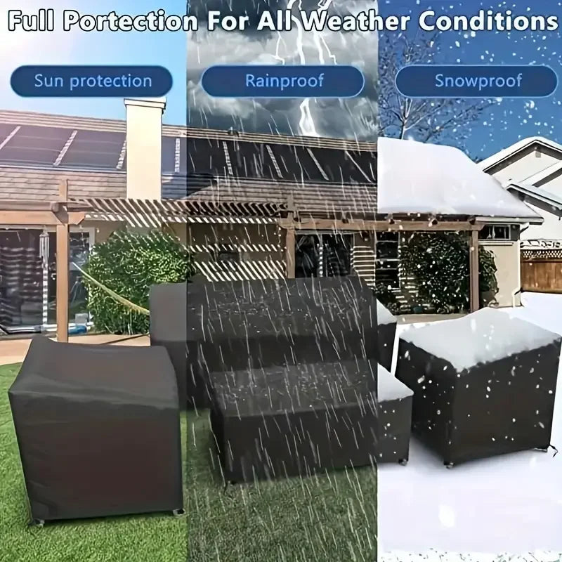 4pcs/Set Patio Furniture Covers, Heavy Duty Waterproof Outdoor Furniture Covers, Rattan Outdoor Furniture Windproof