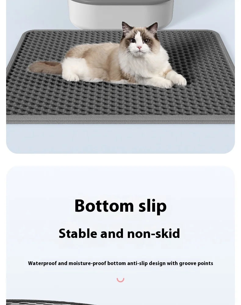 Alfombrilla grande para arena de gatos, impermeable, de doble capa, antideslizante, lavable, duradera, para entrenamiento de baño de mascotas