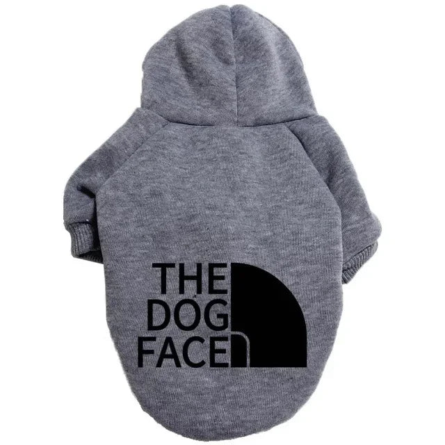 Sudadera con capucha para perro, temporada de otoño e invierno, ropa para perros grandes, estampado de texto en la cara del perro, chaqueta para bulldog francés y labrador.